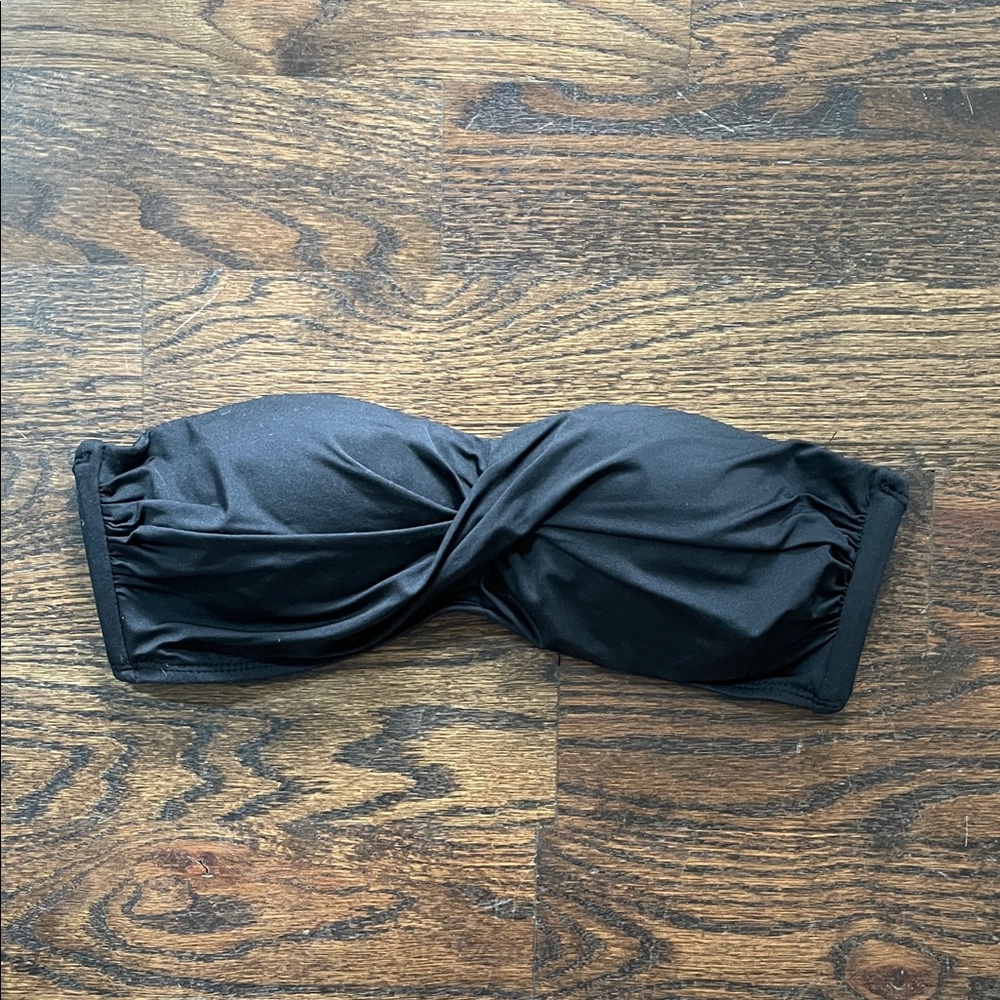 Target Mossimo Black Twist Bandeau Bikini Top (M)